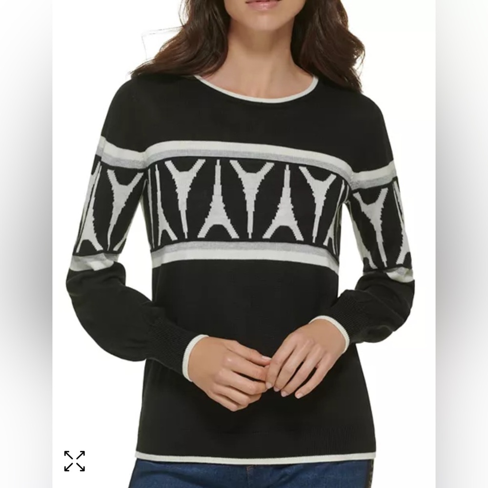 Karl Lagerfeld Eiffel Tower Intarsia sweater. Size L